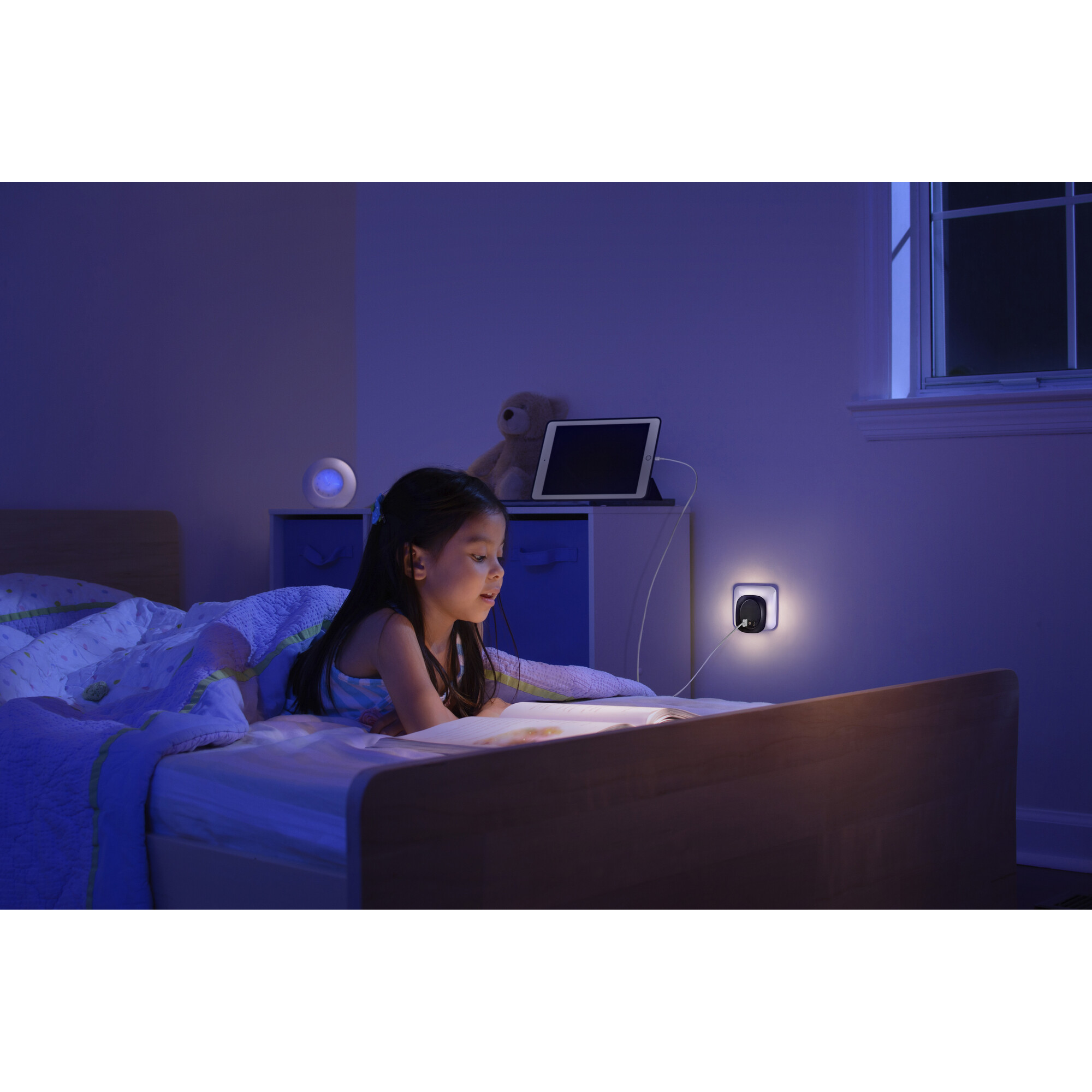 LED-Nachtlicht 'Lunetta Edge' schwarz USB A/C 58 x 60 x 70 mm + product picture