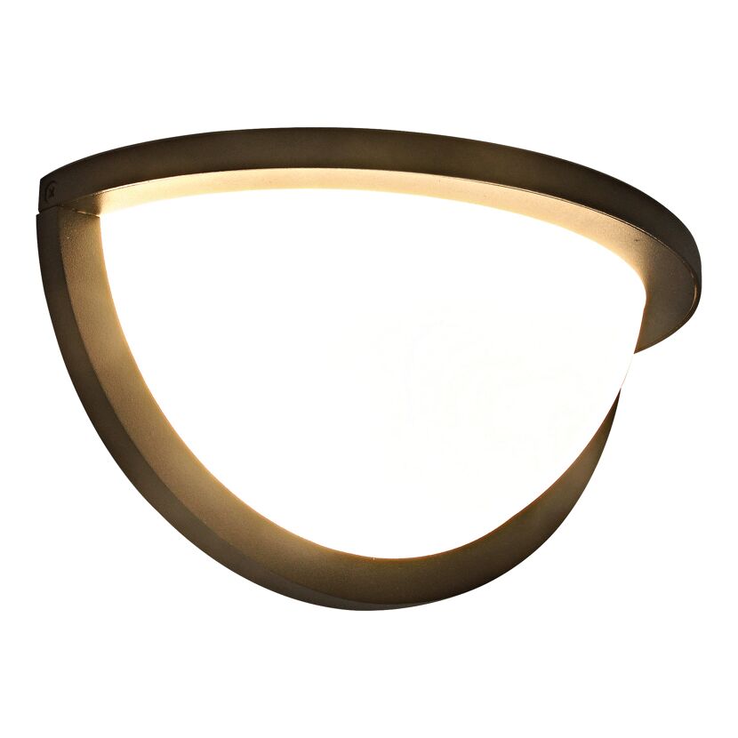 LED-Außenwandleuchte 'Rotterdam' goldfarben halbrund 12,6 x 23,9 x 12 cm