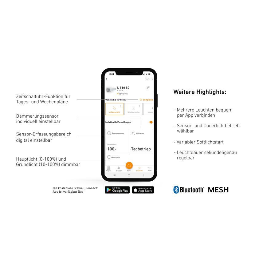 Steinel Connect App Ansicht
