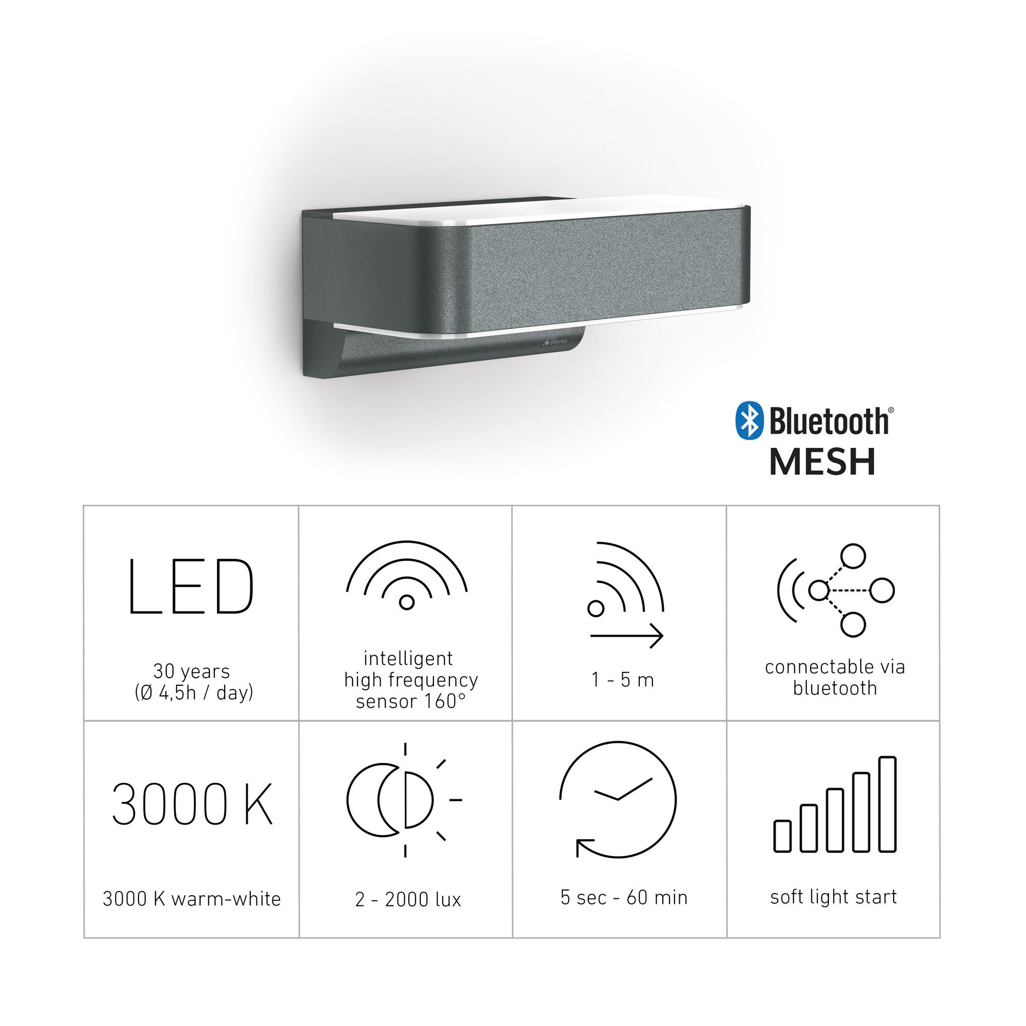 LED-Außenleuchte 'L 810 SC' mit Sensor anthrazit 679 lm + product picture