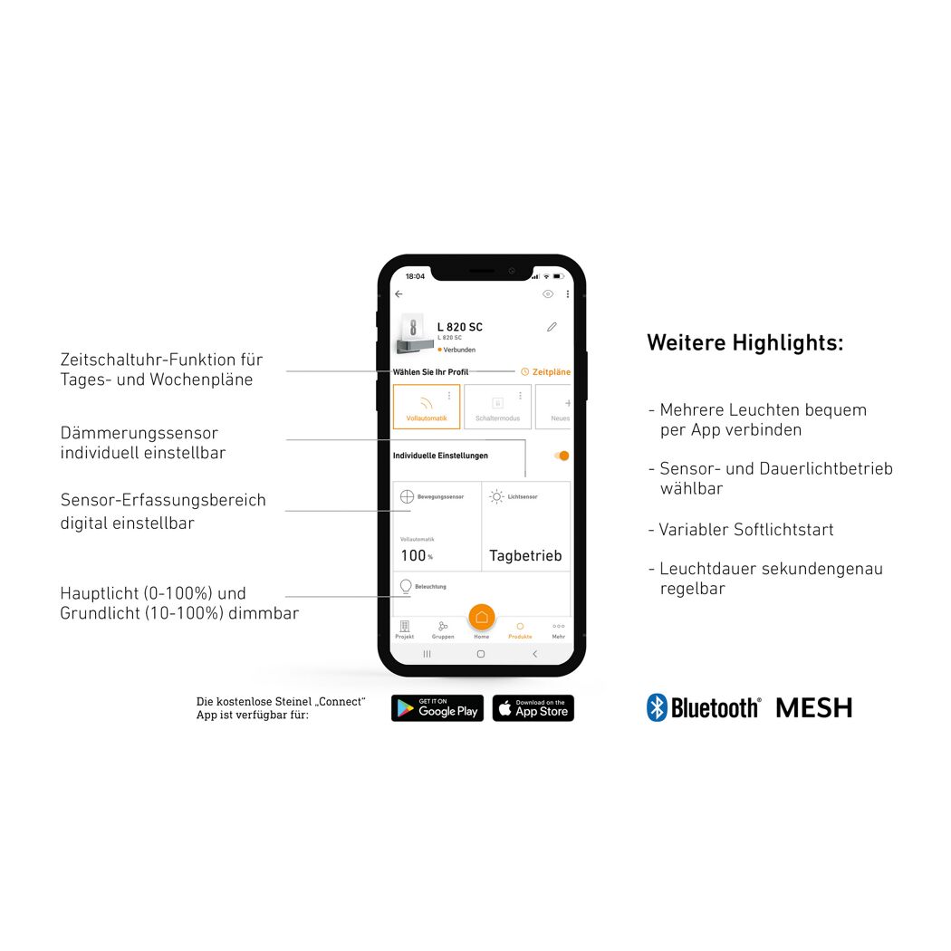 Steinel Connect App für smarte Beleuchtung
