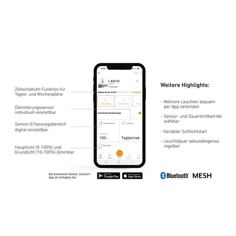 Steinel Connect App für smarte Beleuchtung