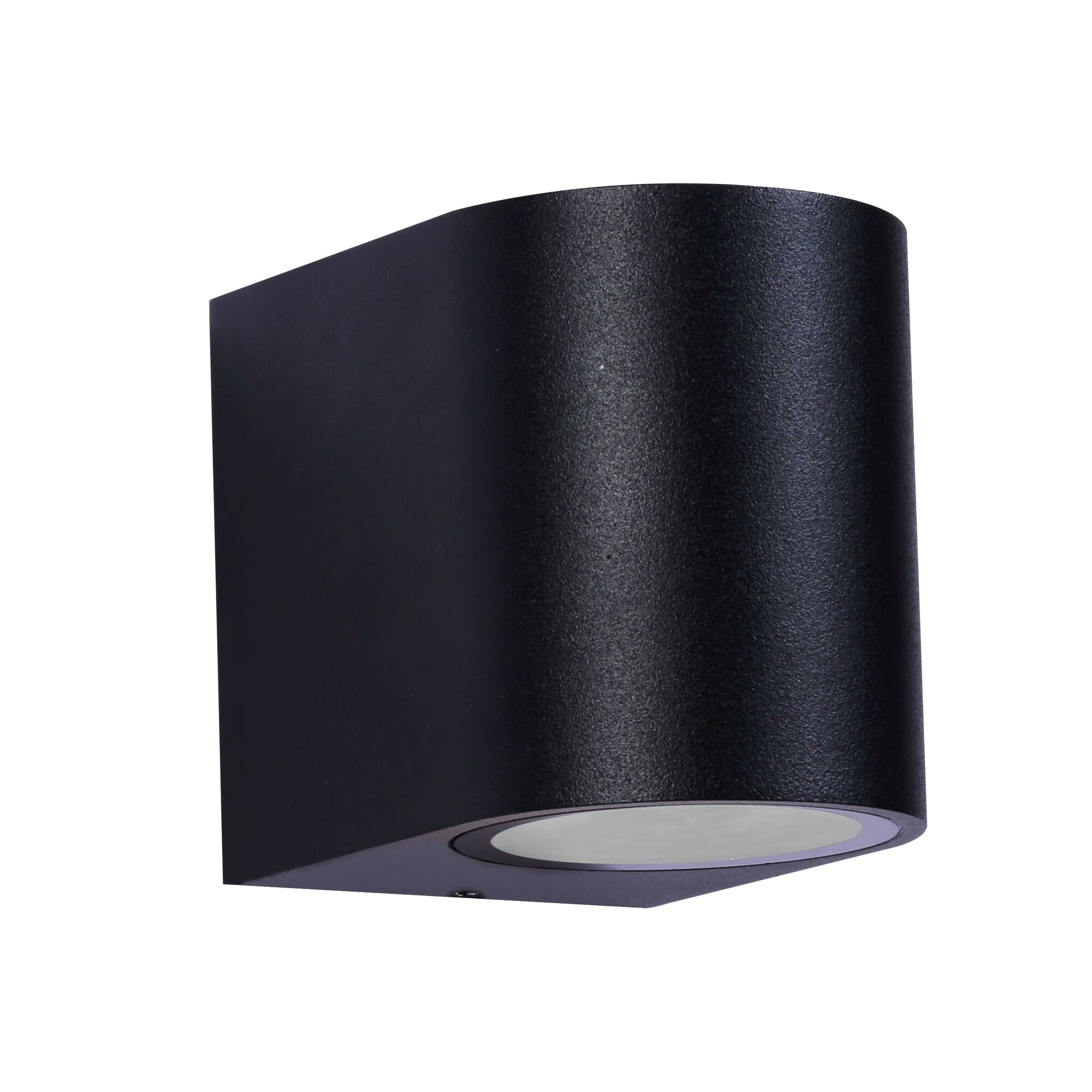 Schwarze runde Außenwandleuchte Luanda