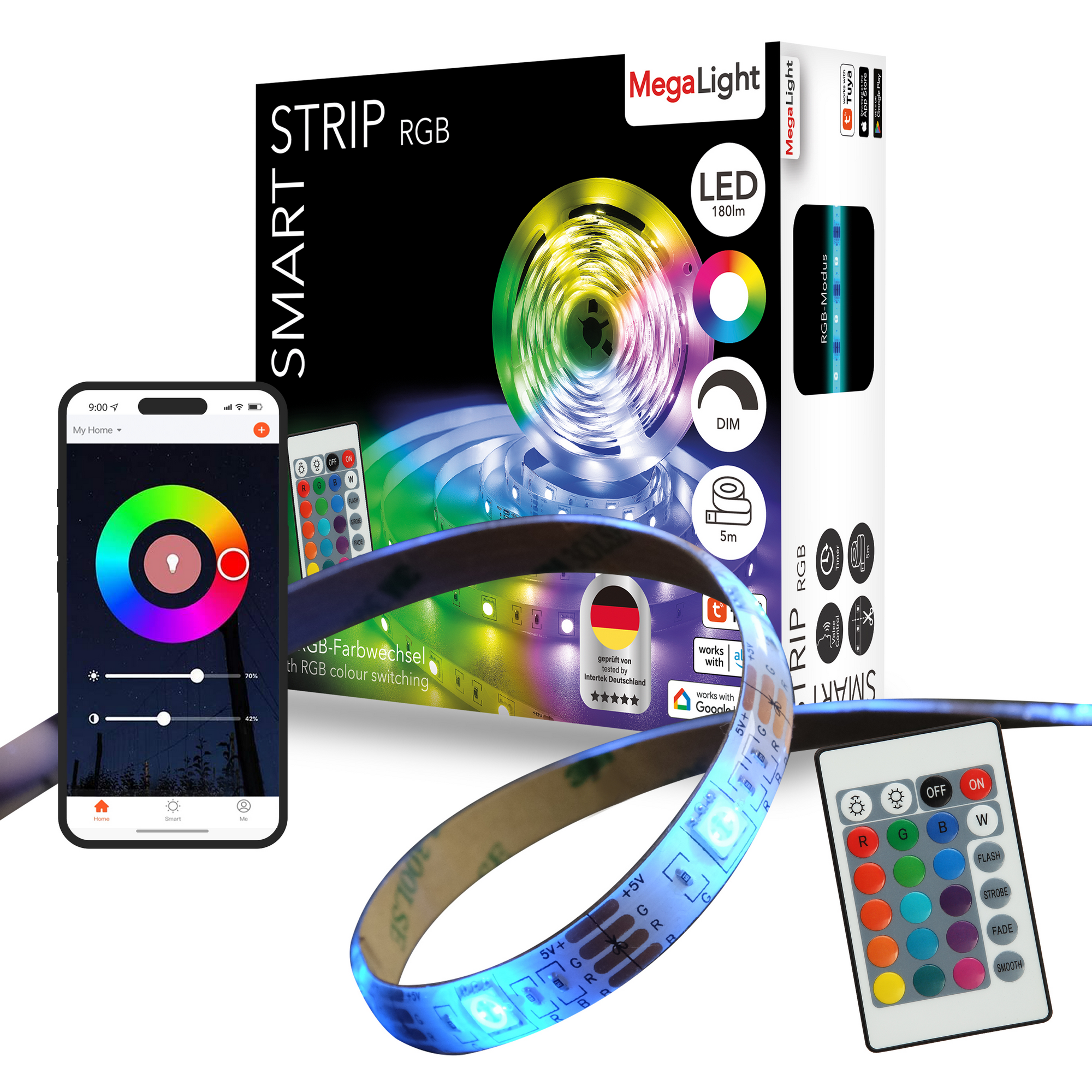 LED-Streifen 5 m RGB 18 W