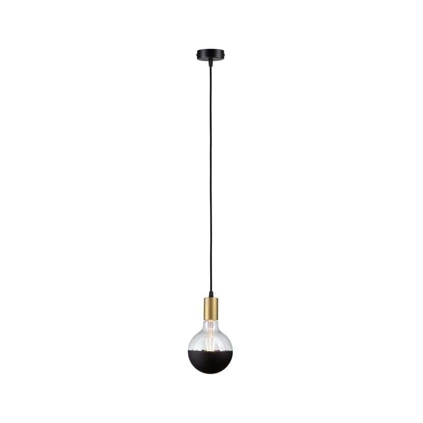 Schlichte Hängelampe in Schwarz-Gold