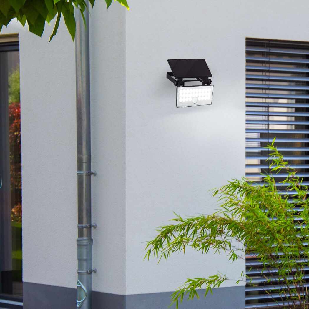Solar-Außenwandleuchte 'Luton' mit Bewegungssensor 1000 lm neutralweiß IP 65 19,5 x 4,3 x 19,1 cm