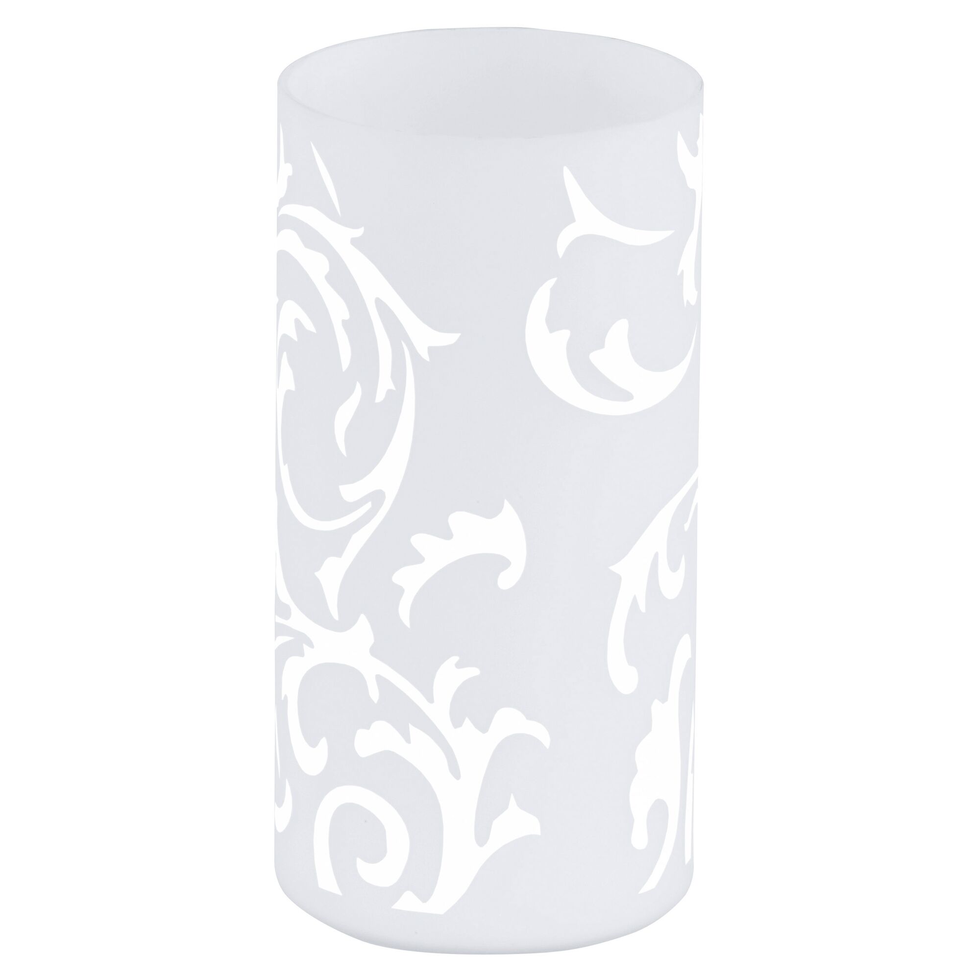 Weiße Tischleuchte mit floralem Muster