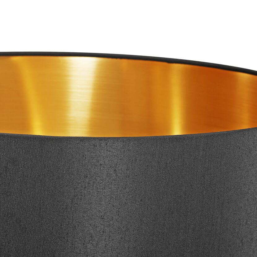 Schwarzer Lampenschirm mit goldener Innenseite