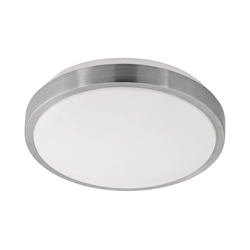 runde LED Deckenleuchte, weiß mit Nickel-Rand