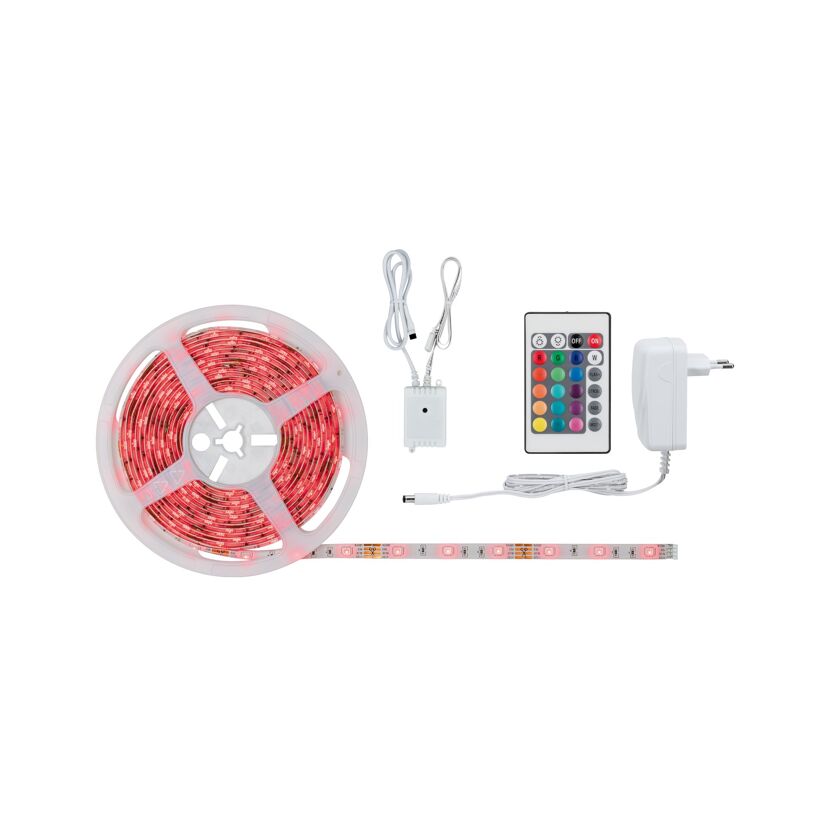 LED-Streifen, Fernbedienung, Netzteil und Kabel
