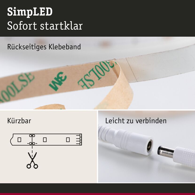 LED-Streifen-Komplettset 'SimpLED' mehrfarbig 5 m 760 lm 28,5 W mit Stecker