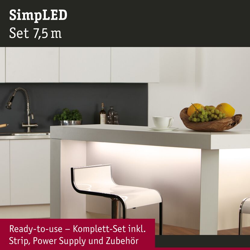 LED-Strip-Set 'SimpLED' warmweiß ' 20 W 7,5 m