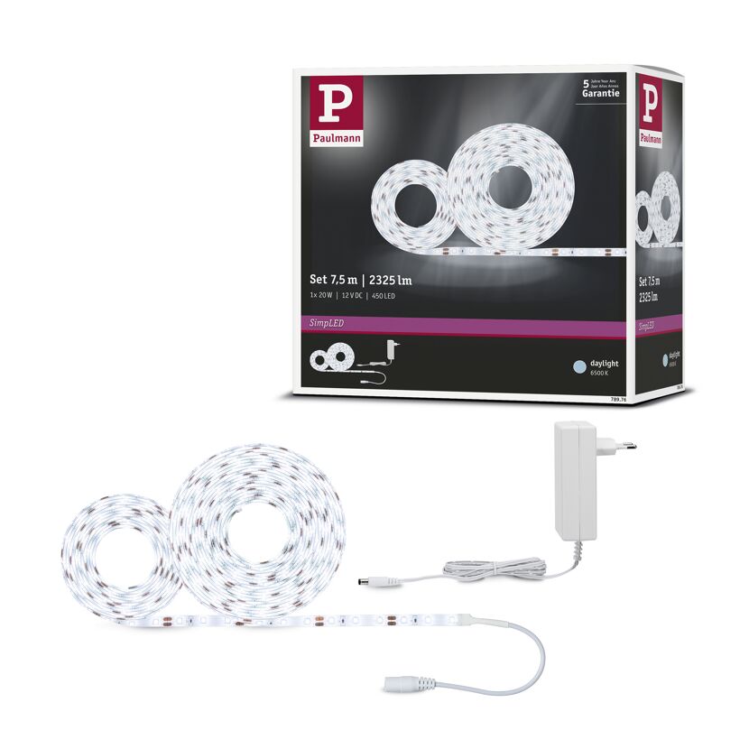 LED-Streifen-Komplettset 'SimpLED' tageslichtweiß 7,5 m 1402 lm 20 W mit Stecker