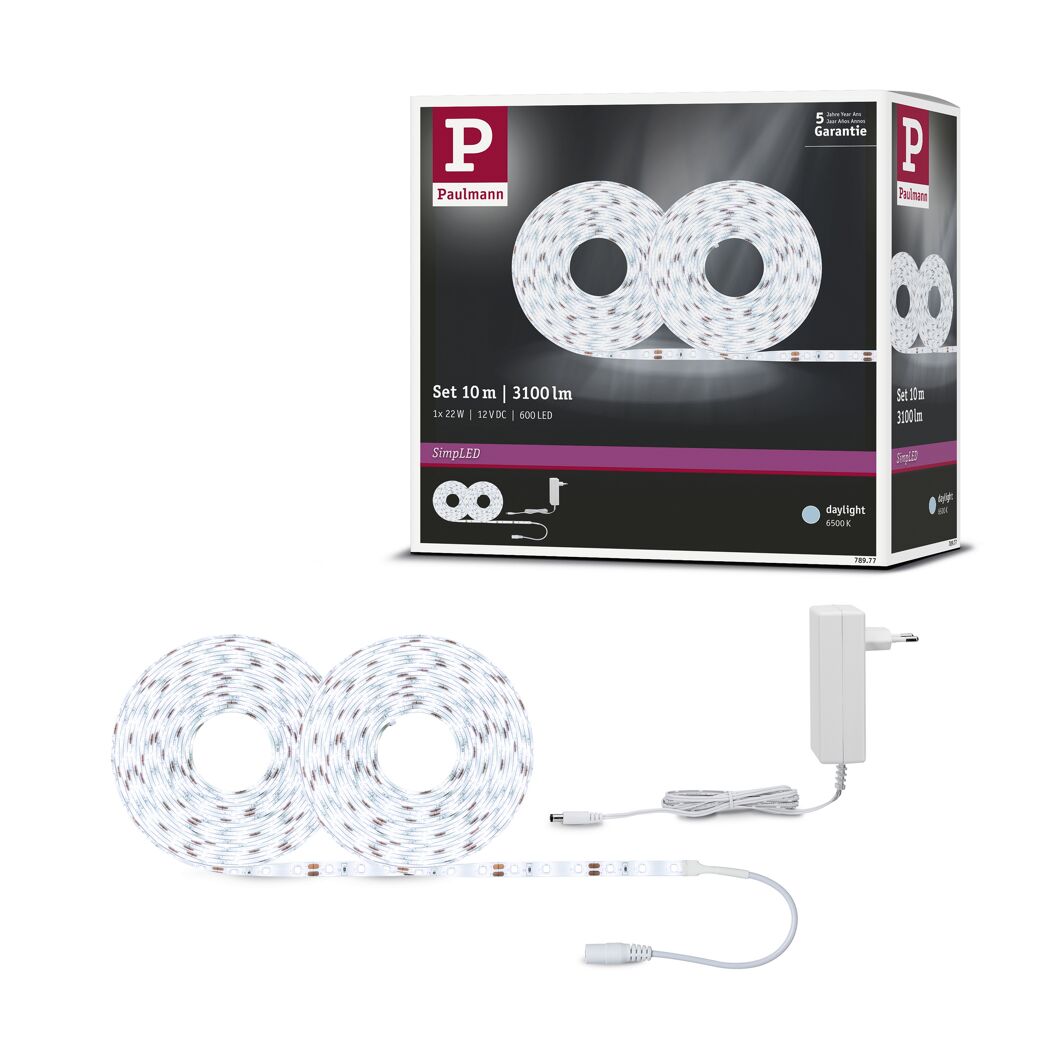 Paulmann LED-Strip-Set SimpLED tageslichtweiß mit Netzteil.