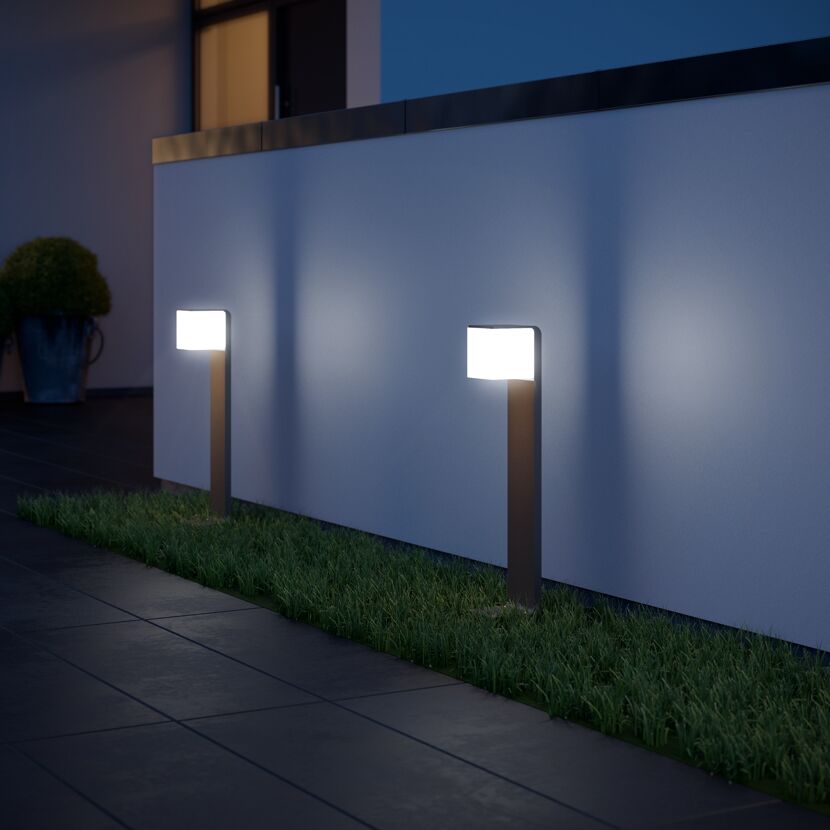 LED-Wegeleuchte 'GL 80 SC' mit Bewegungsmelder anthrazit 9,1 W 11 x 63,3 cm