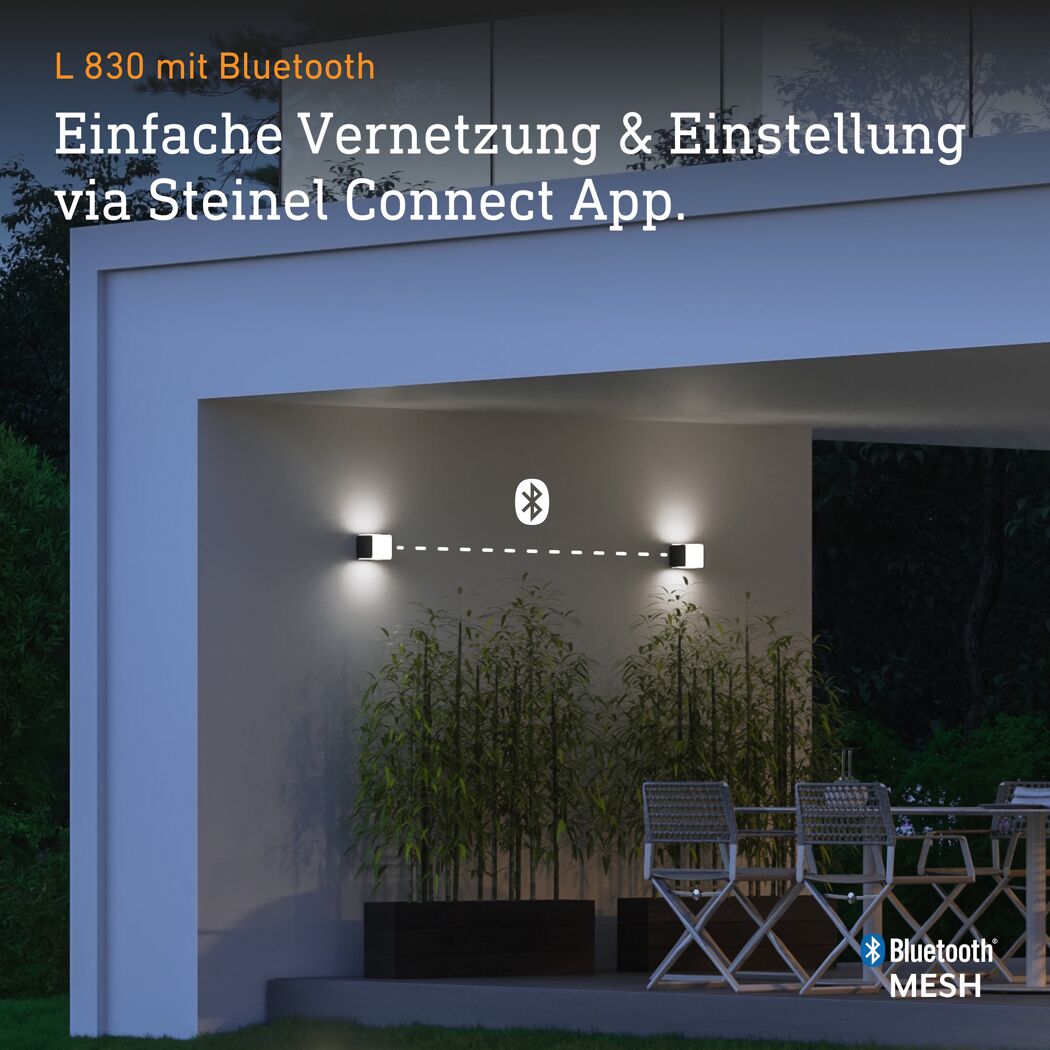 LED-Außenwandleuchte 'L 830 SC' mit Bewegungssensor 9,1 W 493 lm warmweiß IP 44 11 x 11 cm
