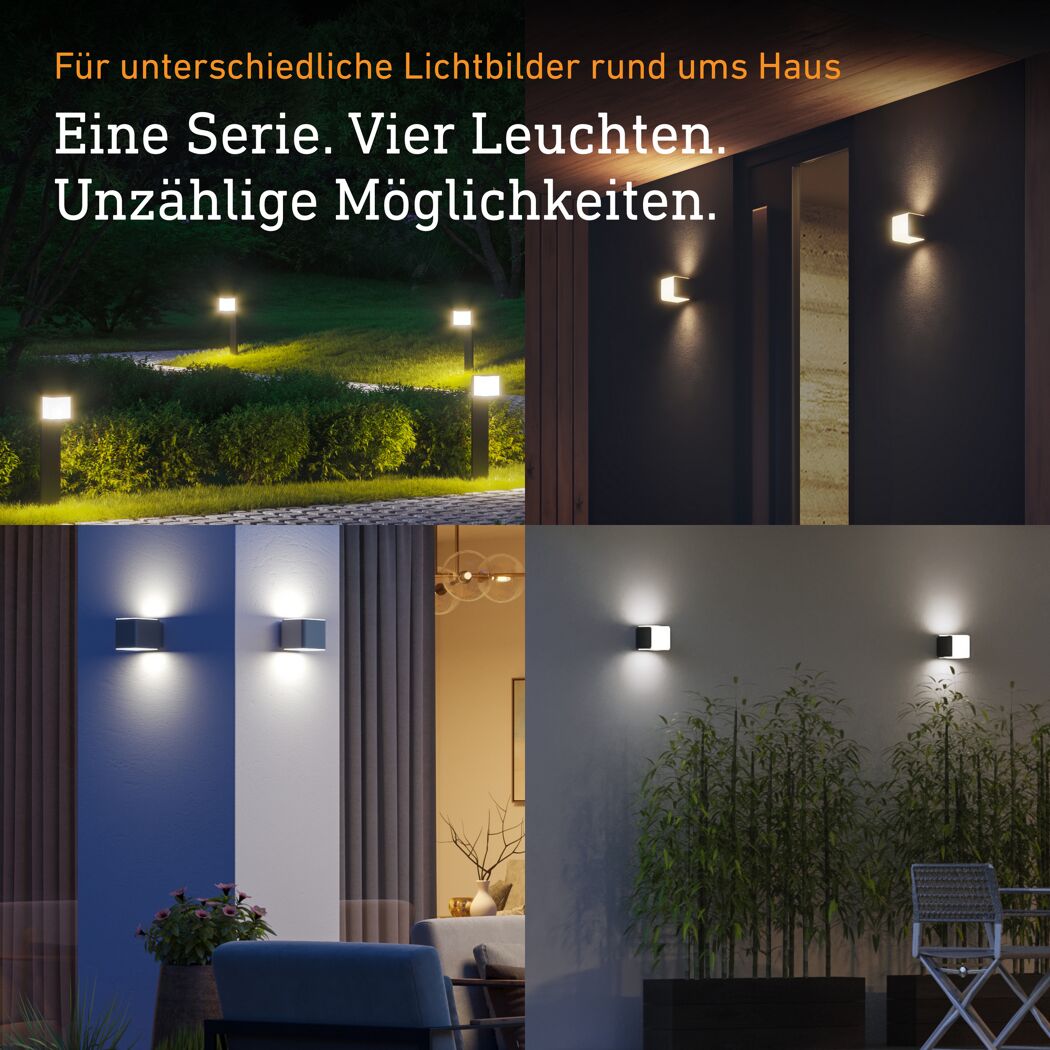 LED-Außenwandleuchte 'L 830 SC' mit Bewegungssensor 9,1 W 493 lm warmweiß IP 44 11 x 11 cm