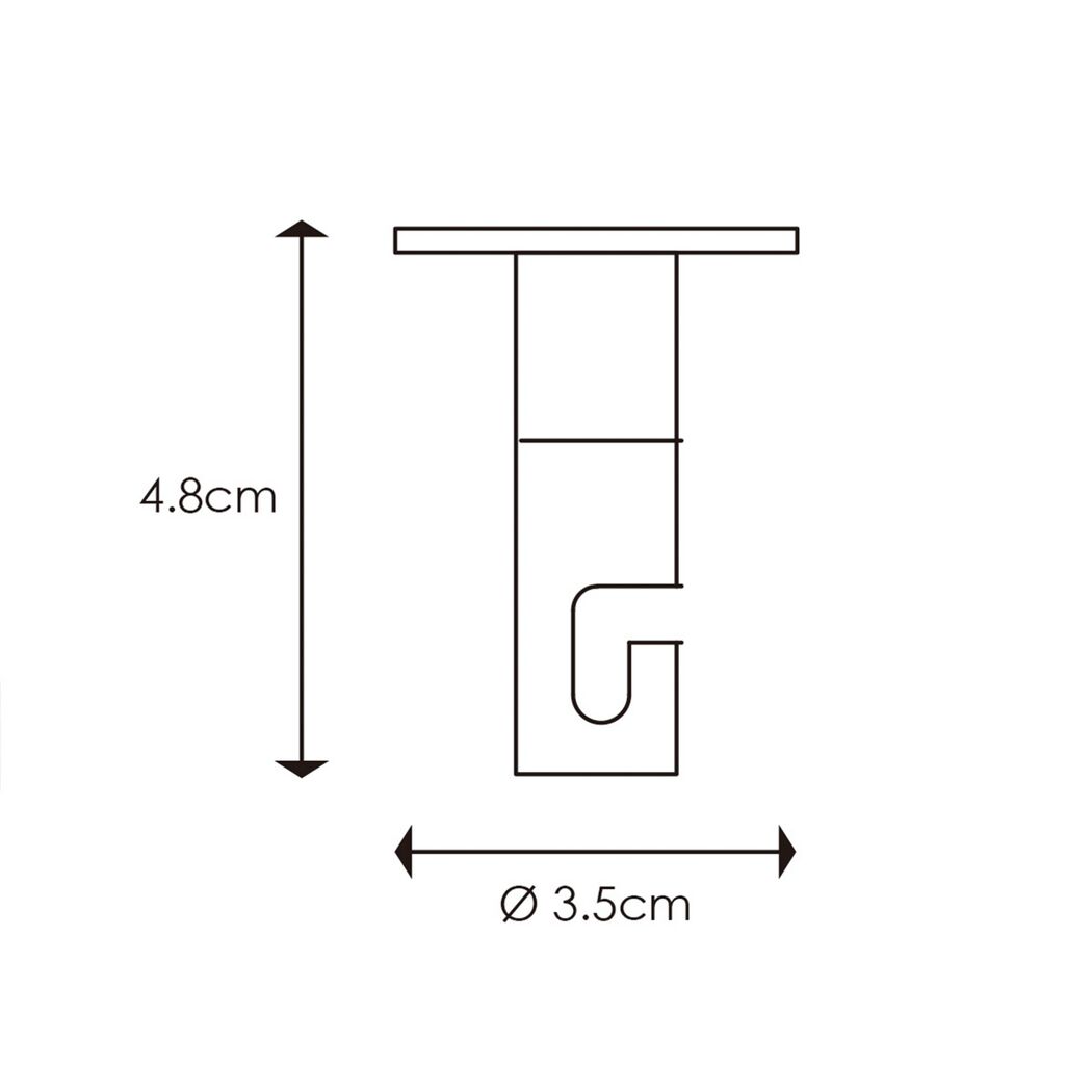 Metall Deckenhaken mit den Maßen 4,8 x 3,5 cm