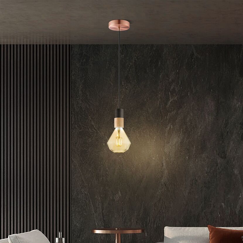Baldachin 'Home Sweet Home' Metall 1 Licht kupferfarben