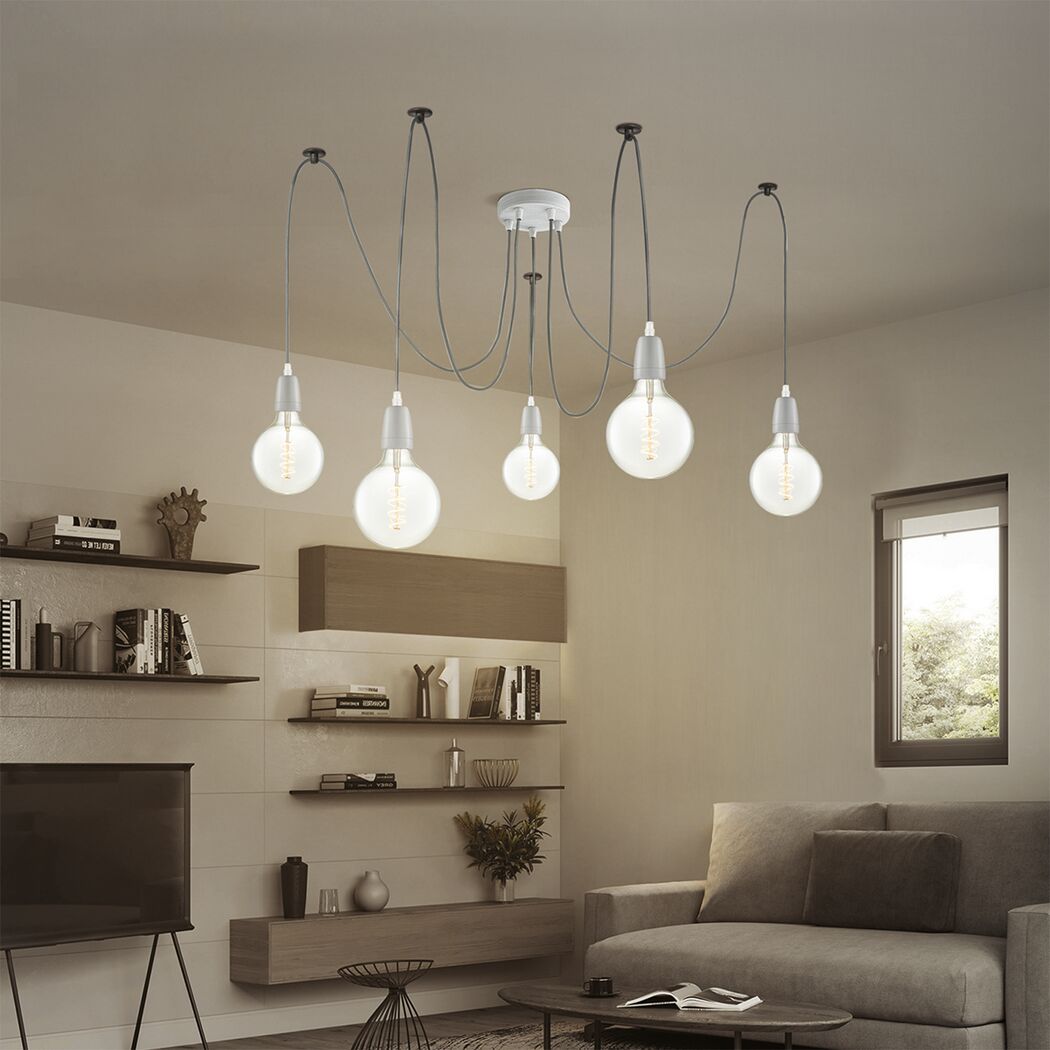 Fünfflammig, grau, Wohnzimmer