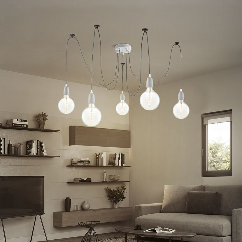 Fünfflammig, grau, Wohnzimmer
