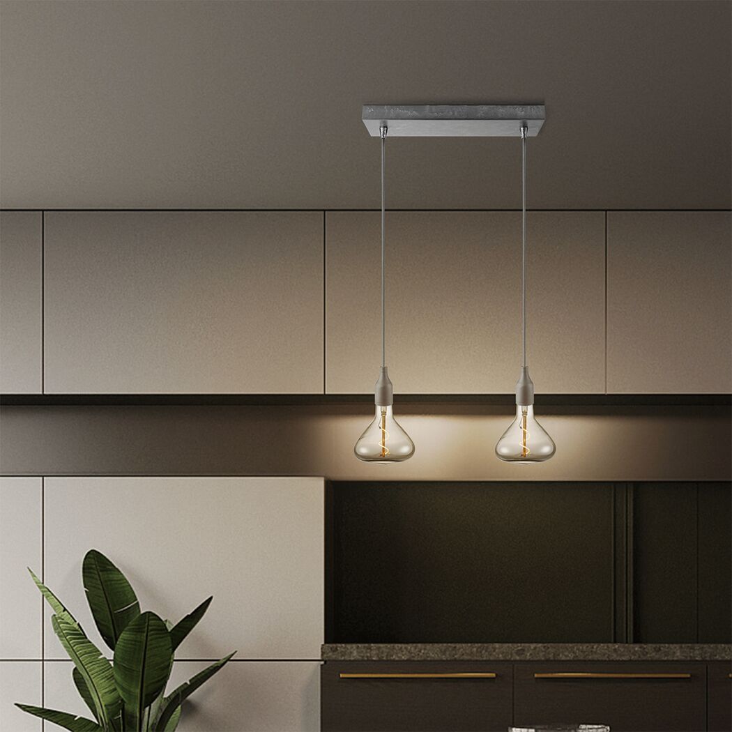 Leuchtenbaldachin dunkelgrau Metall 30 x 9,5 x 4,5 cm