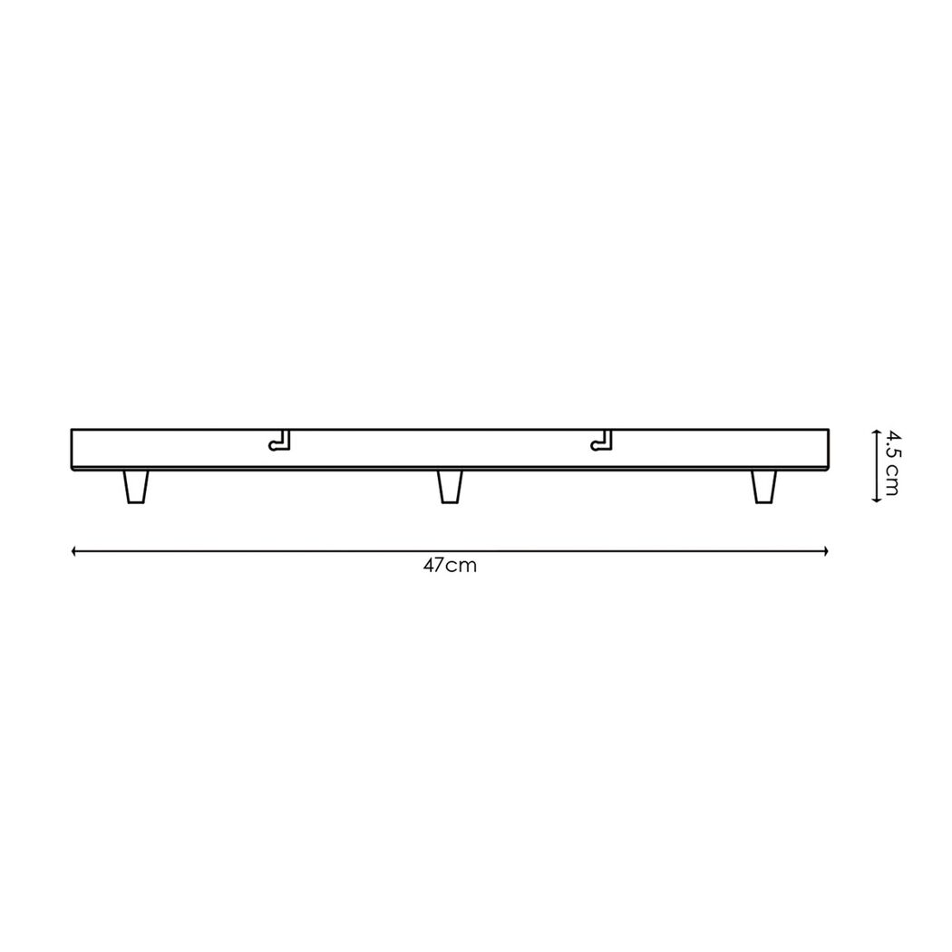 Leuchtenbaldachin schwarz Metall 47 x 9,5 x 4,5 cm