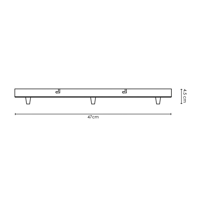 Leuchtenbaldachin schwarz Metall 47 x 9,5 x 4,5 cm