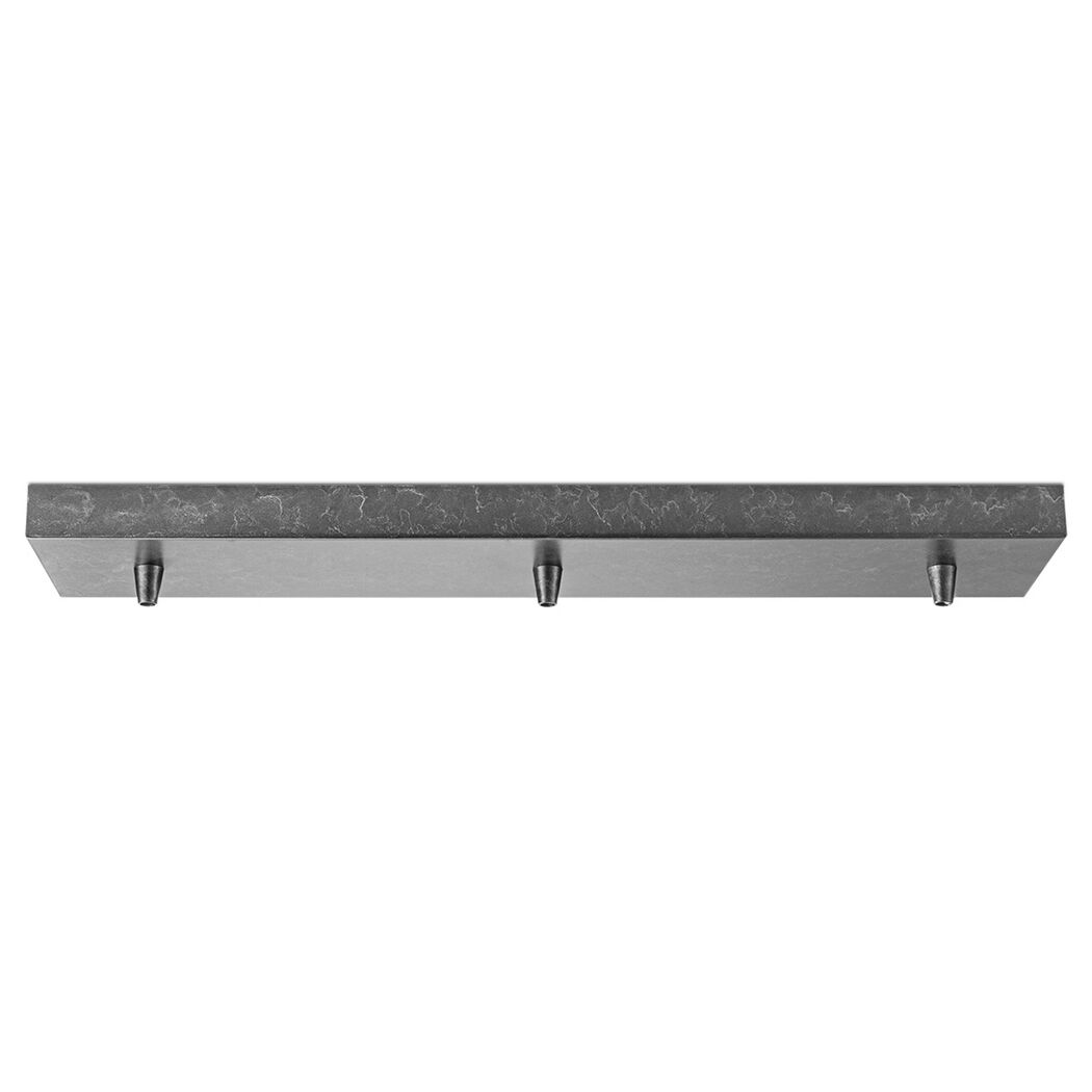 Metall-Baldachin in Gunmetal für drei Leuchten