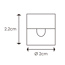 Verkleinertes Bild von Kabelhalter 'Dot' 2 x 2 x 2,2 cm Edelstahl