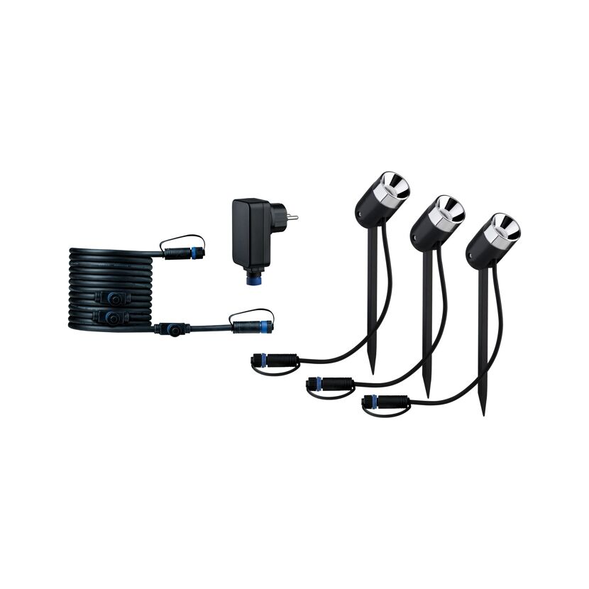Gartenstrahler-Set 'Plug & Shine Pike' 240 lm 3-teilig
