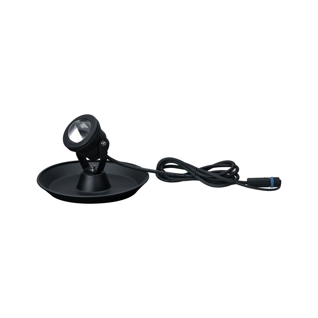 Schwarze Teichleuchte mit Kabel und Stecker