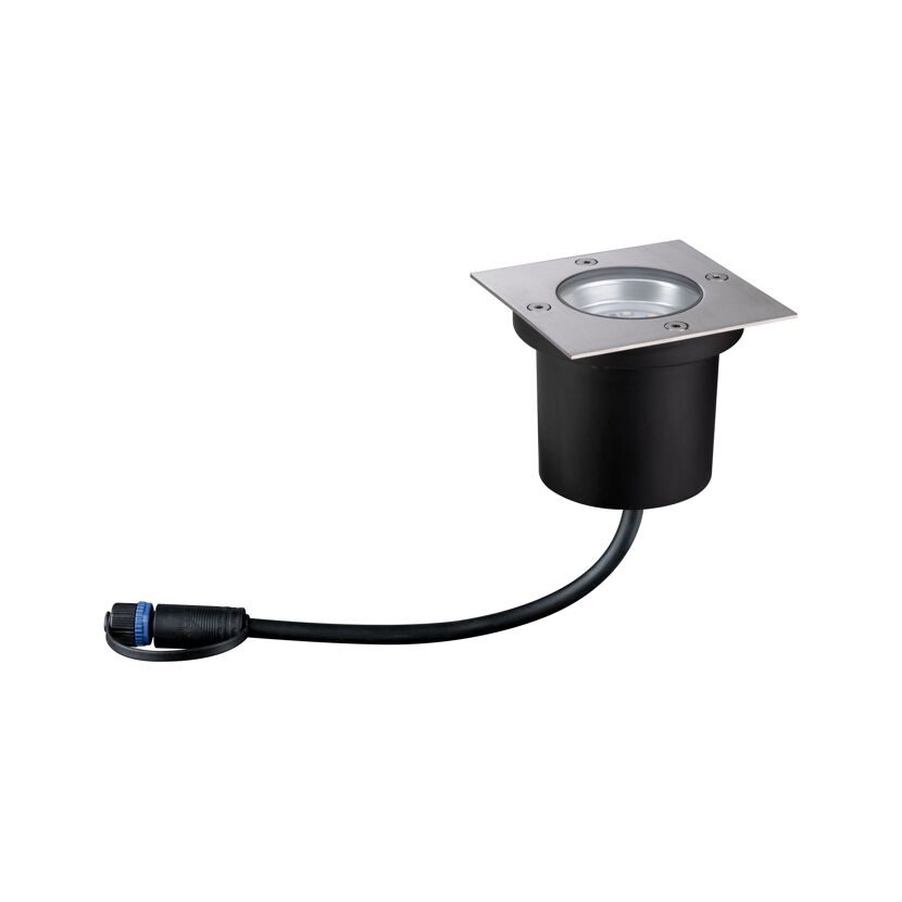 Bodeneinbauleuchte 'Plug & Shine Floor' 10 x 10 cm silbern