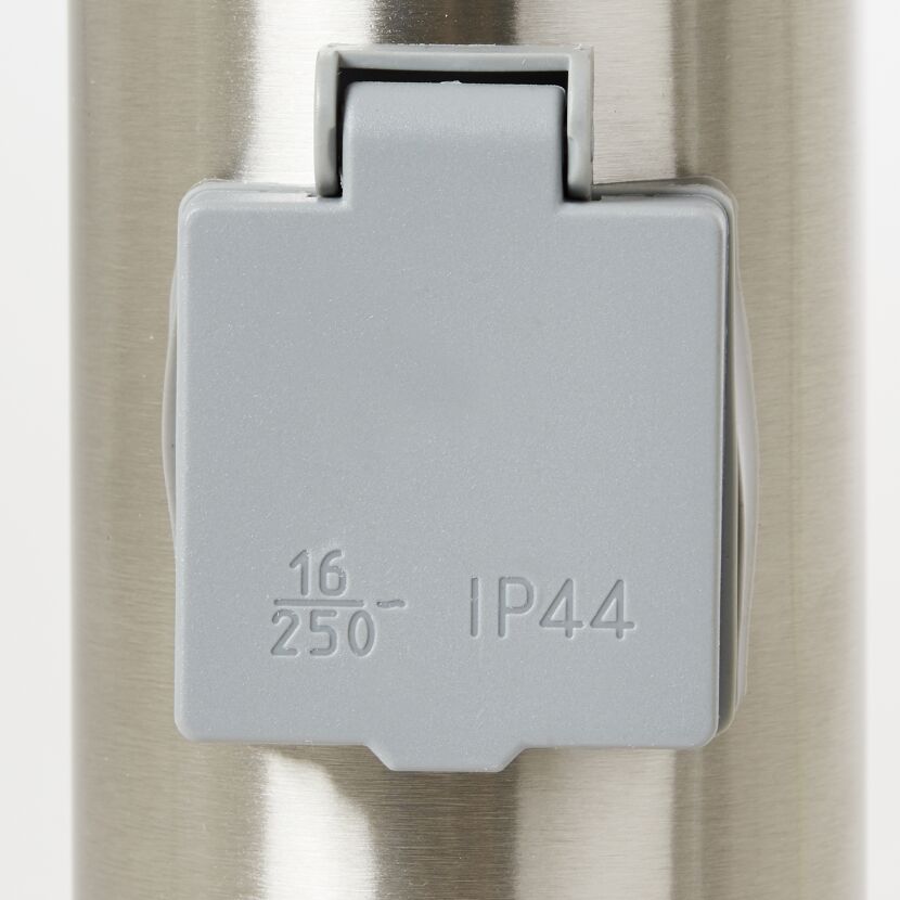Graue Schutzkappe mit Aufschrift 16/250 IP44