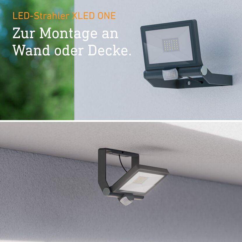 LED-Wandstrahler 'XLED ONE S' mit Bewegungsmelder anthrazit 22,9 x 19,5 cm 18,6 W