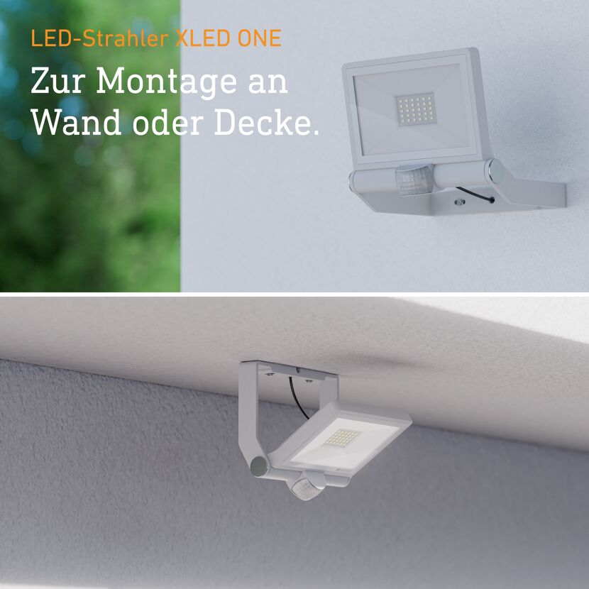 LED-Wandstrahler 'XLED ONE S' mit Bewegungsmelder weiß 22,9 x 19,5 cm 18,6 W
