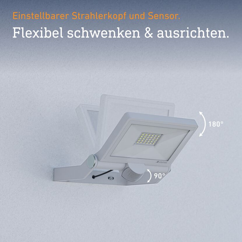 LED-Wandstrahler 'XLED ONE S' mit Bewegungsmelder weiß 22,9 x 19,5 cm 18,6 W