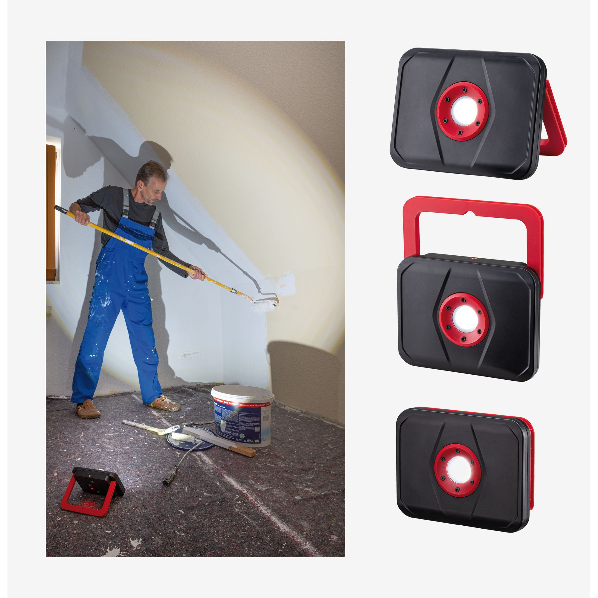 Akku-Baustrahler 'Mobile Worklight' rot/schwarz 15 W 1200 lm + product picture