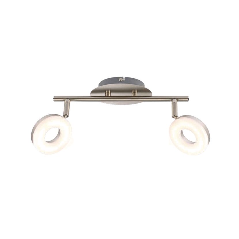 Zweiflammiger LED-Strahler Mira in Nickel-matt