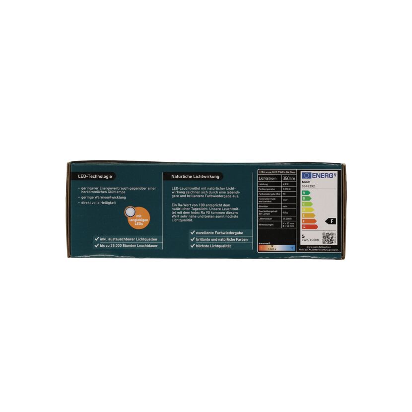 Verpackung einer LED-Lampe GU10