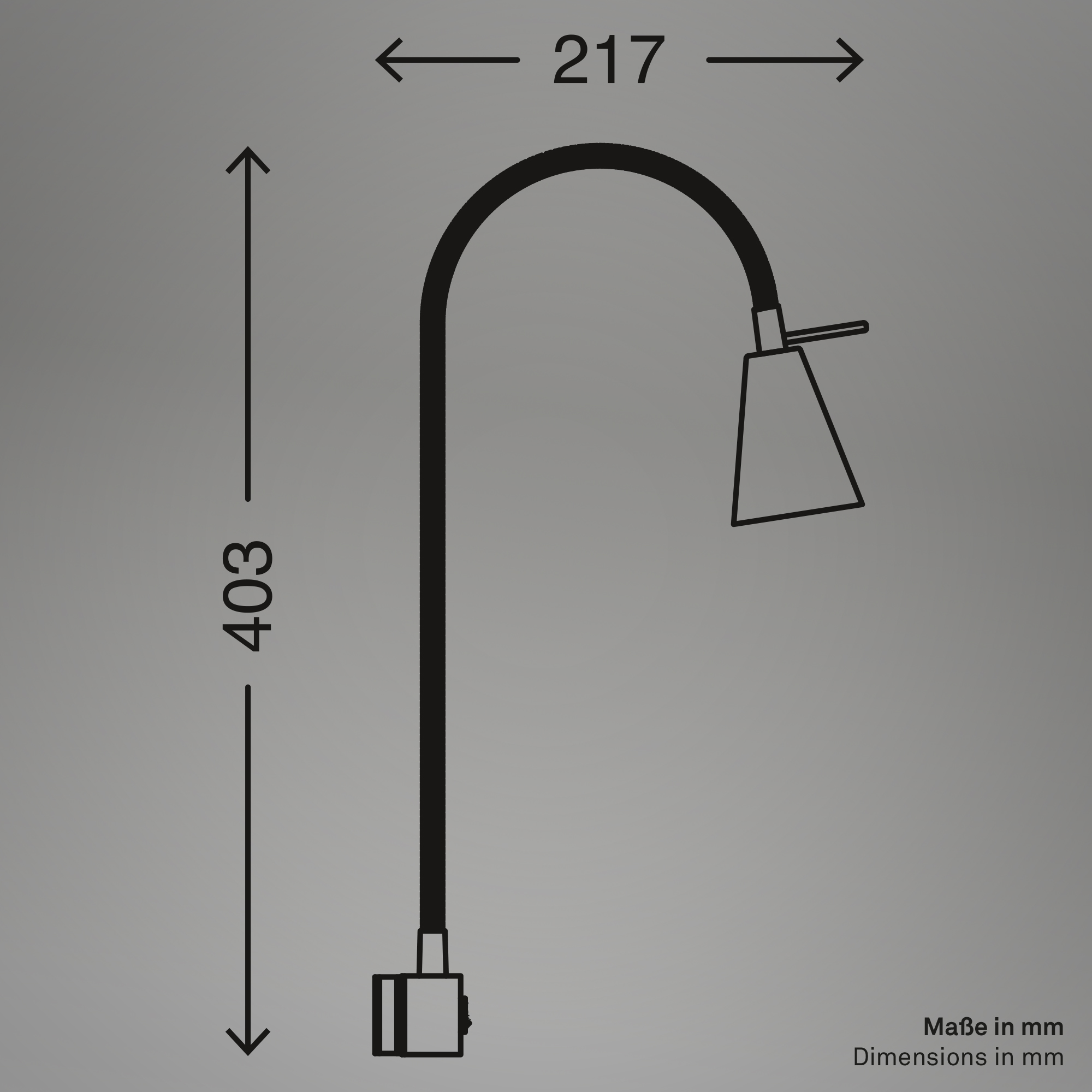 LED-Leseleuchte 'Tuso' schwarz 40,3 x 21,7 cm