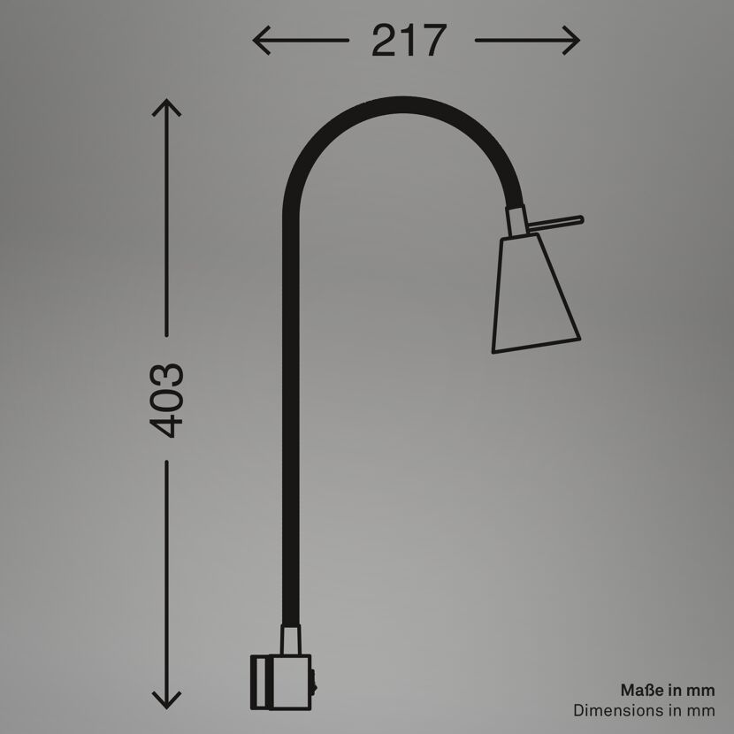 LED-Leseleuchte 'Tuso' schwarz 40,3 x 21,7 cm