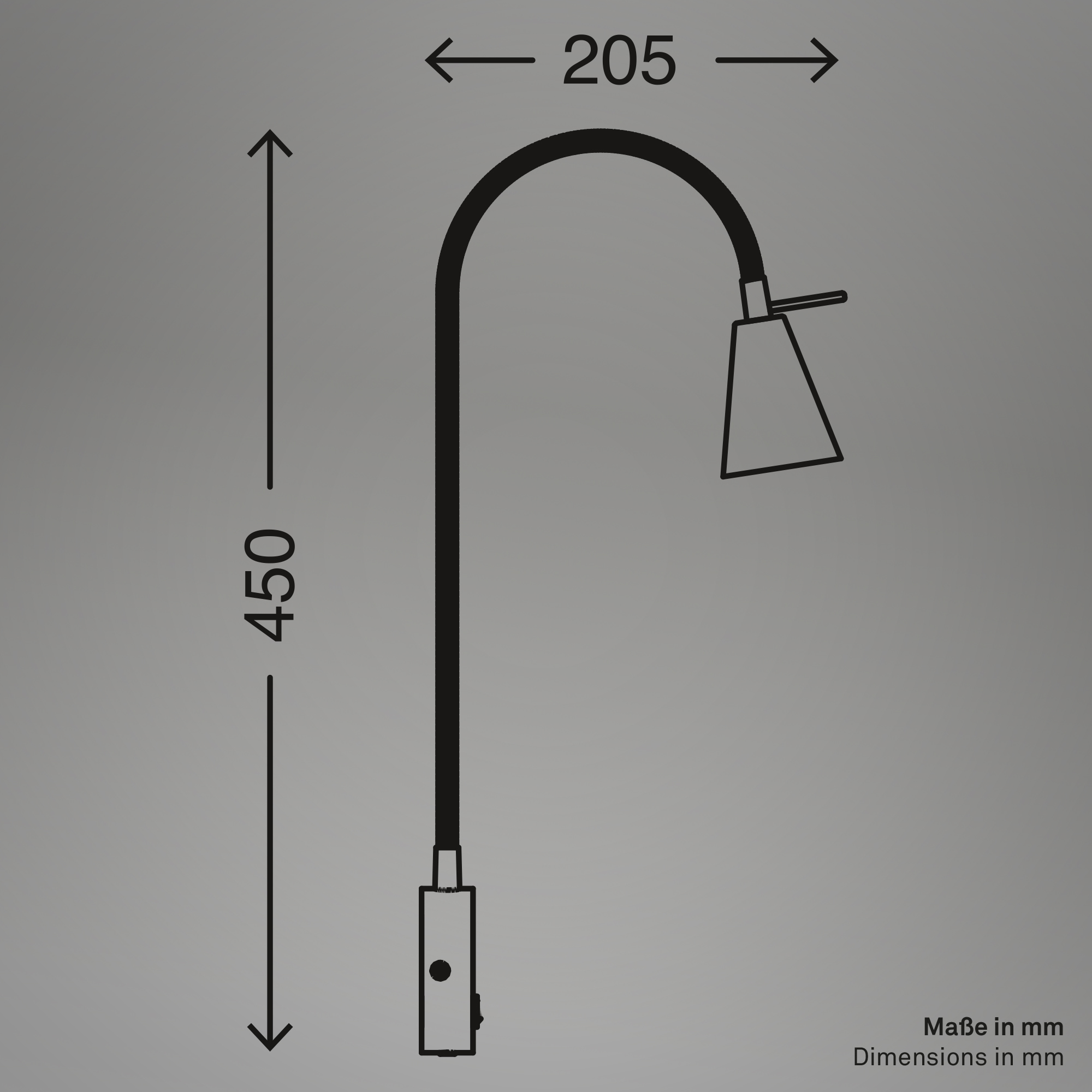 LED-Leseleuchte 'Tusa' nickel matt 45 x 8 x 20,5 cm 400 lm