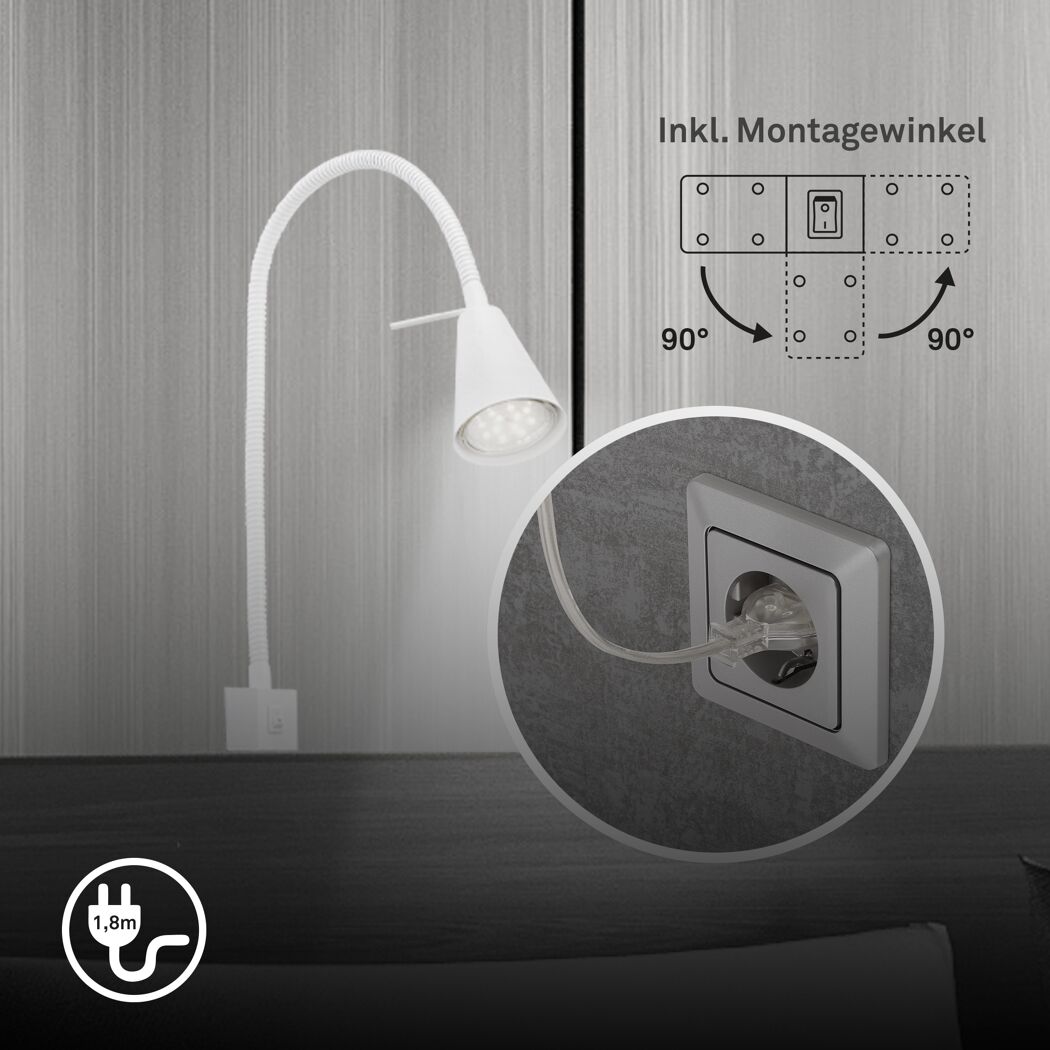 LED-Leselampe 'Tuso' GU10 5 W 400 lm warmweiß Ø 5,8 x 40,3 cm