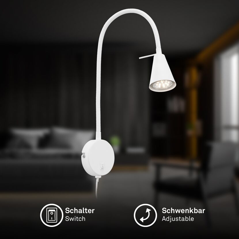 LED-Leseleuchte 'Tusa' weiß 45 x 8 x 20,5 cm 400 lm
