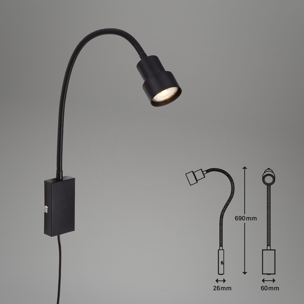 LED-Leselampe 'Tusi' GU10 5 W 400 lm warmweiß 6 x 5,8 x 69 cm