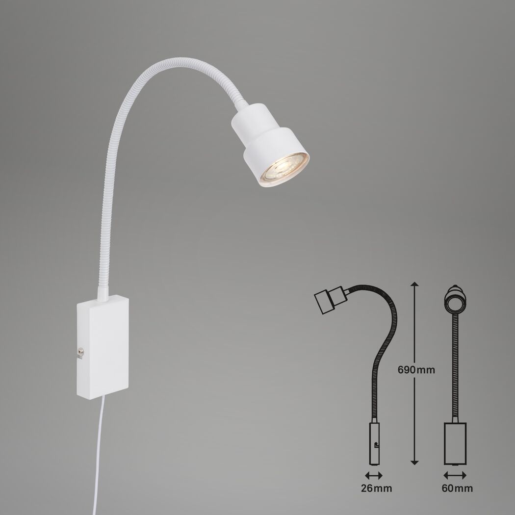 LED-Leselampe 'Tusi' GU10 5 W 400 lm warmweiß 6 x 5,8 x 69 cm