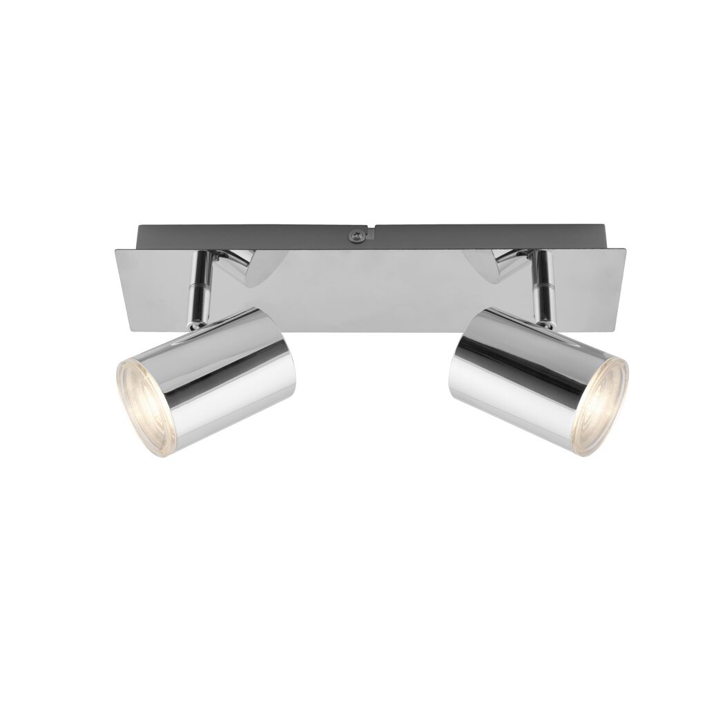 Chromfarbener LED-Badspot mit zwei Strahlern