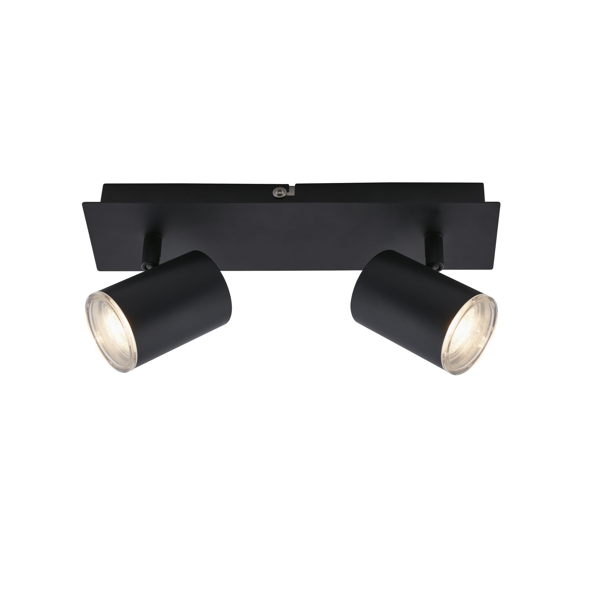 Schwarzer, zweiflammiger LED-Deckenstrahler