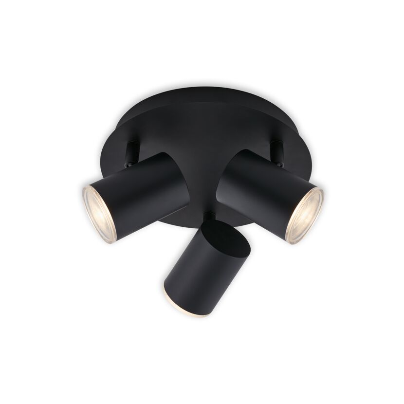 LED-Spotleuchte 'Banyo' schwarz Ø 21 x 11,2 cm 3-flammig